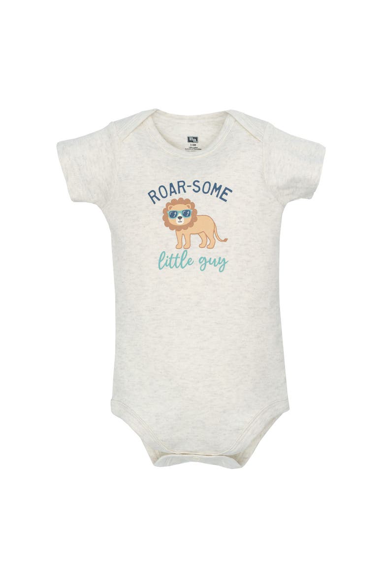 5Pk Comfortable Cotton Bodysuits, Alternate, color, Roarsome Little Lion