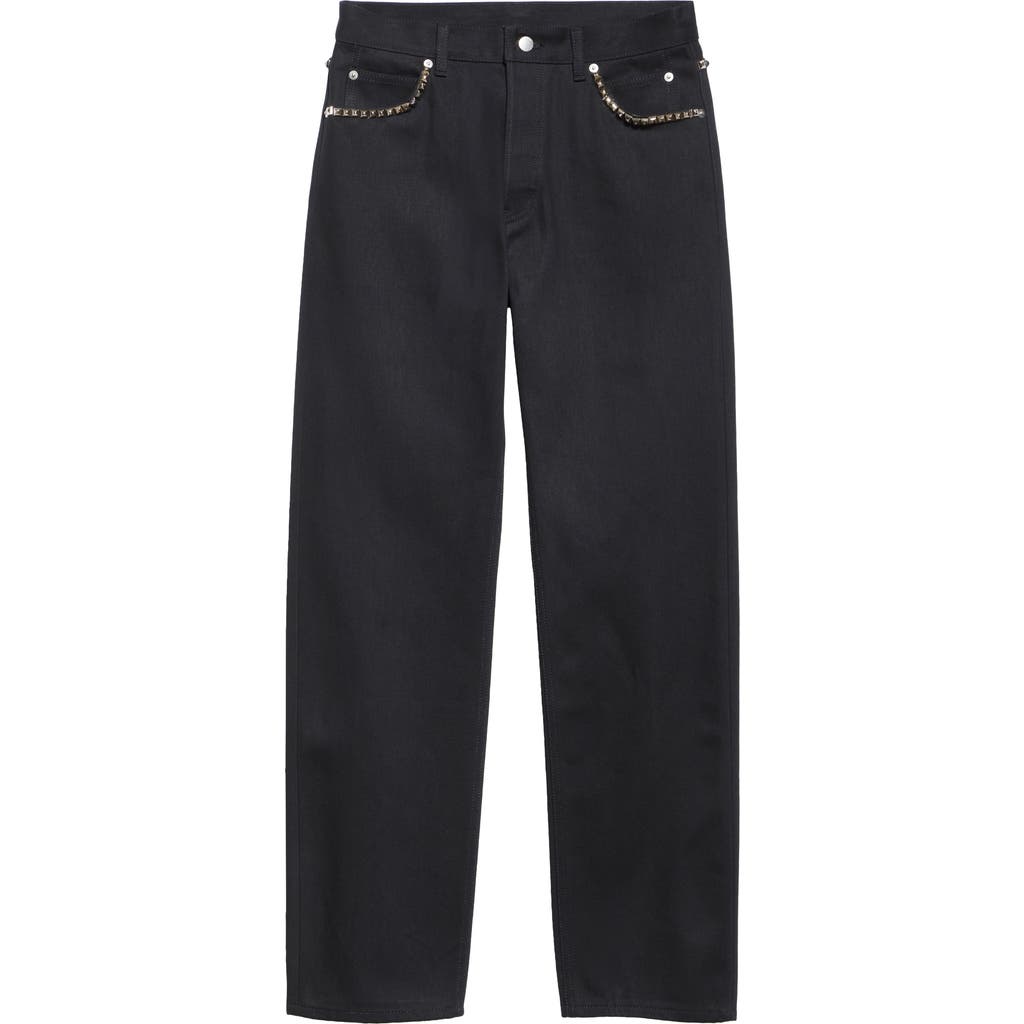 Takahiromiyashita The Soloist Takahiromiyashita Thesoloist. Regular Fit Stud Embellished Jeans In Black