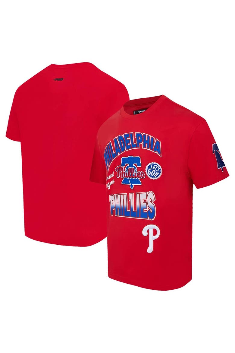 Men's Pro Standard Red Philadelphia Phillies Turn It Up Dropped Shoulder T-Shirt, Main, color, Red