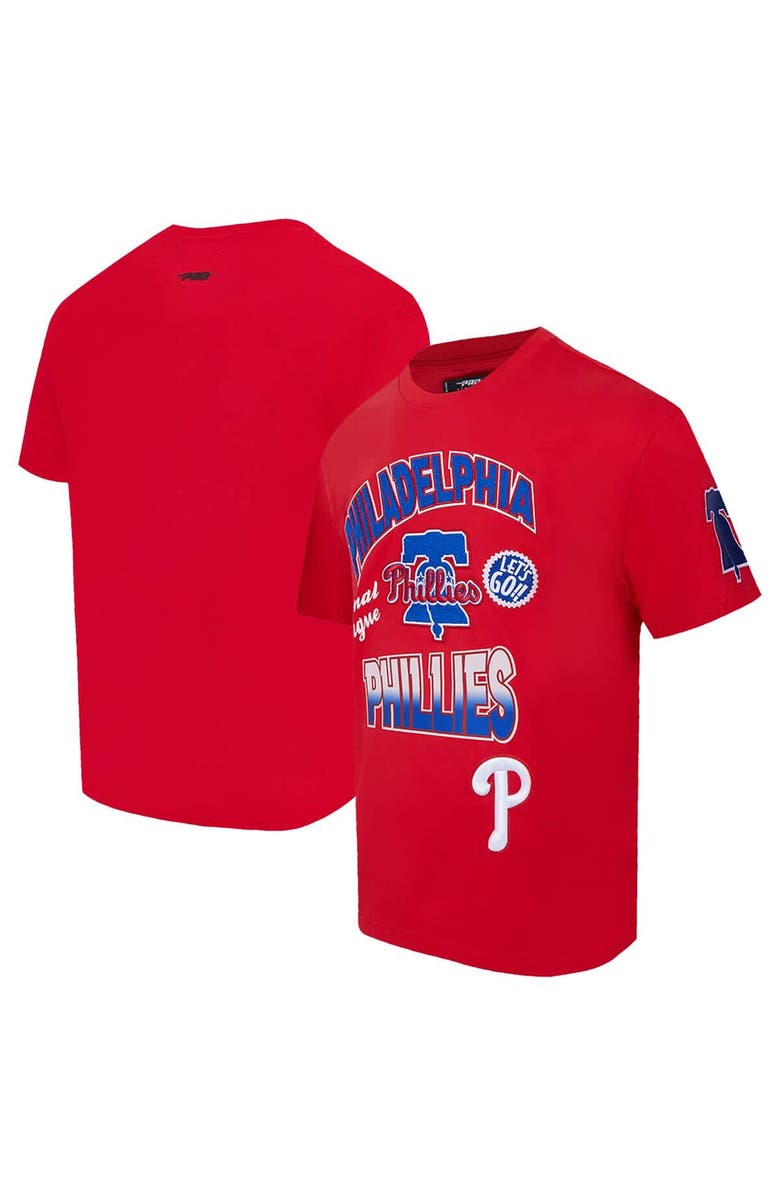 PRO STANDARD Men's Pro Standard Red Philadelphia Phillies Turn It Up Dropped Shoulder T-Shirt, Main, color, Red