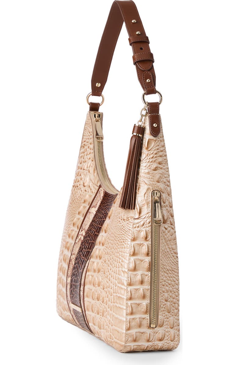 Brahmin Tabitha Croc Embossed Leather Shoulder Bag, Alternate, color,