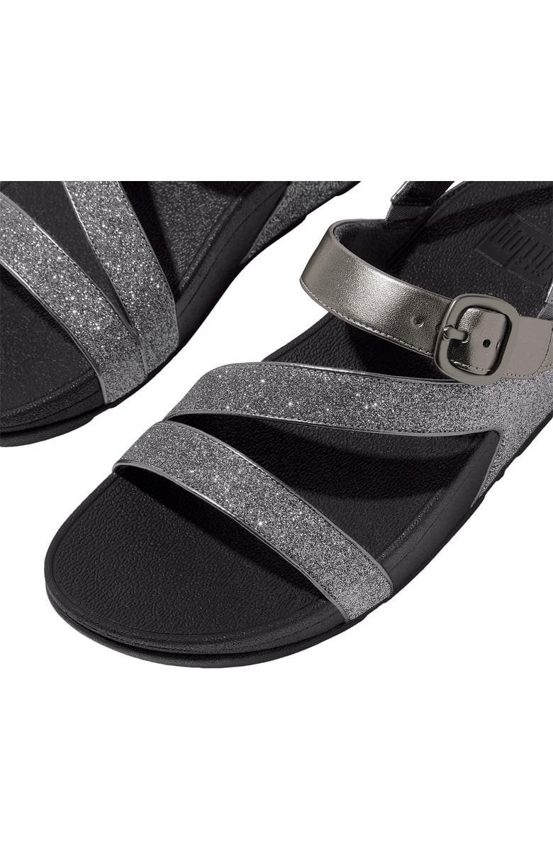 FitFlop Skinny II Glitterdust Z-Strap Sandal, Alternate, color, Pewter