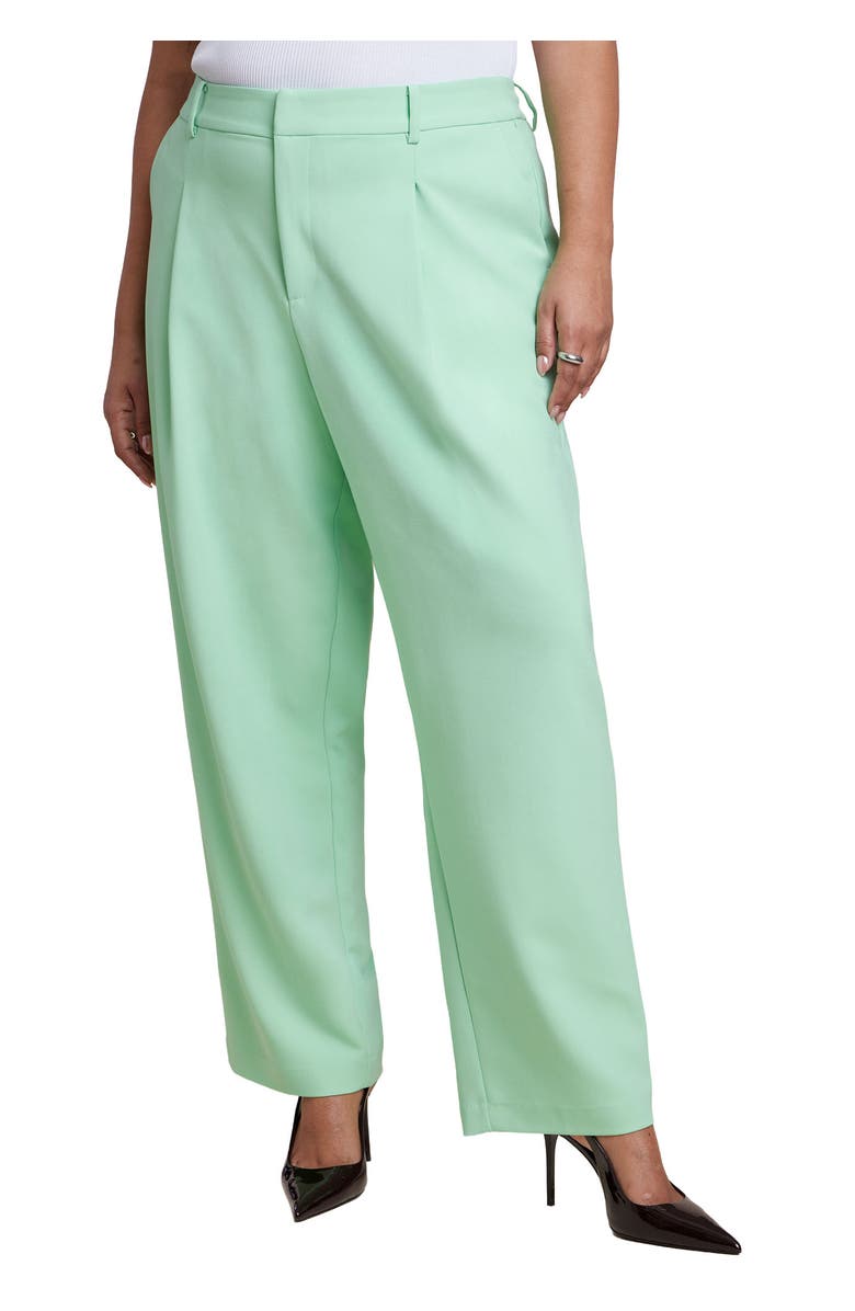 ELOQUII Straight Leg Trouser, Main, color, Green Ash