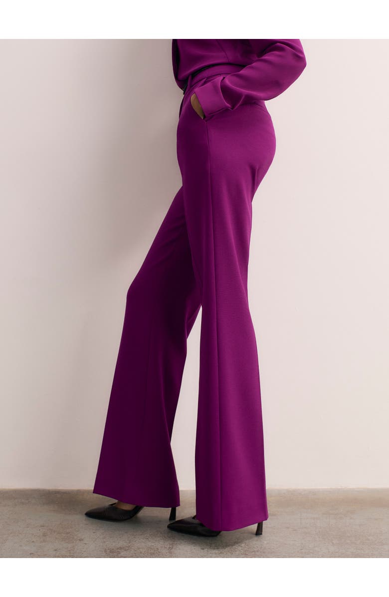 The Fold Alzira Sculpt Crepe Pants, Alternate, color, Purple