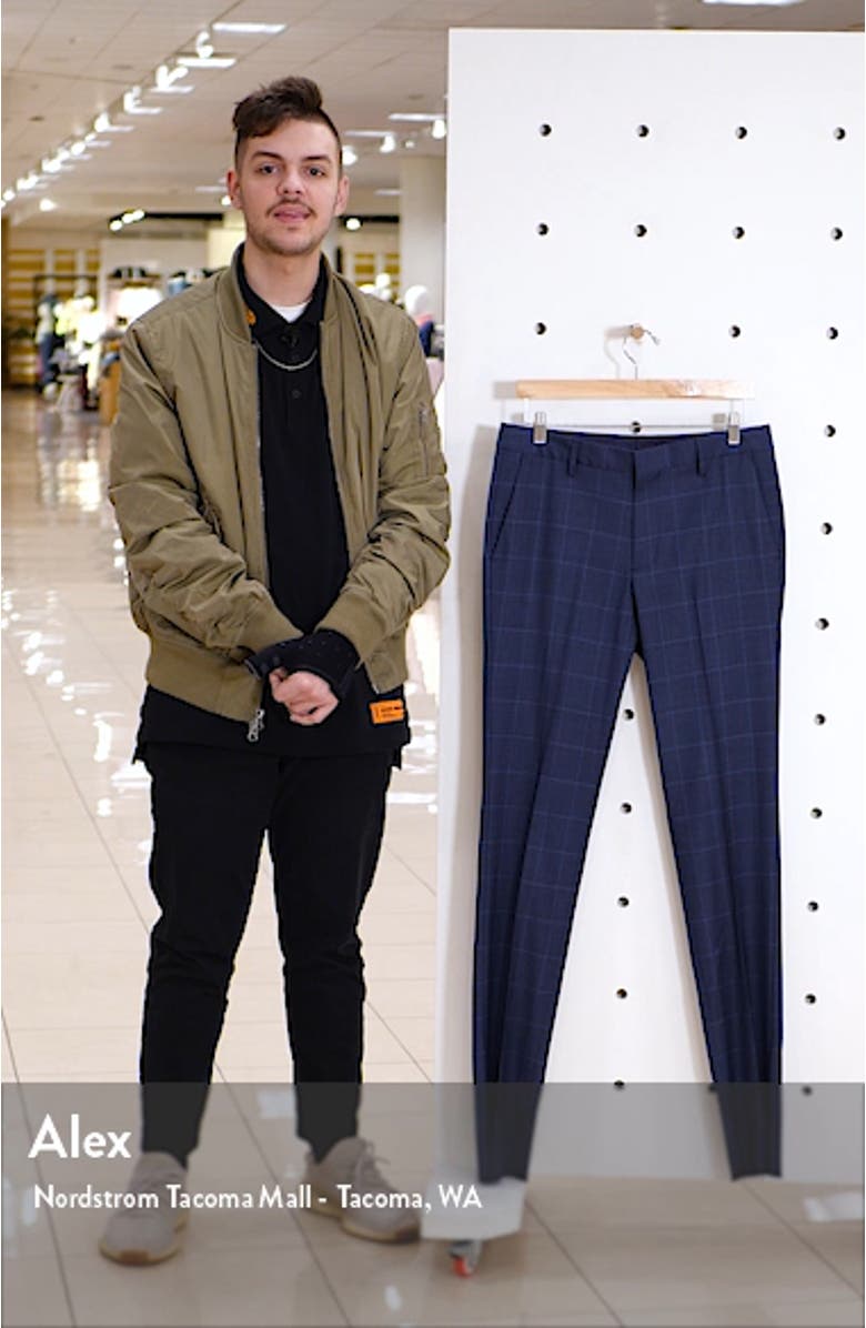 Jetsetter Slim Fit Flat Front Stretch Wool Dress Pants, sales video thumbnail