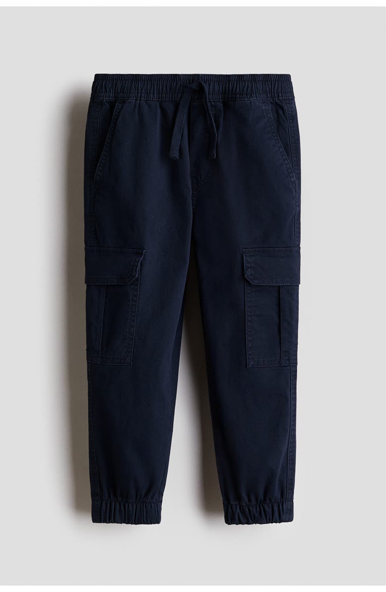 H&M Cargo Trousers, Main, color, Navy Blue