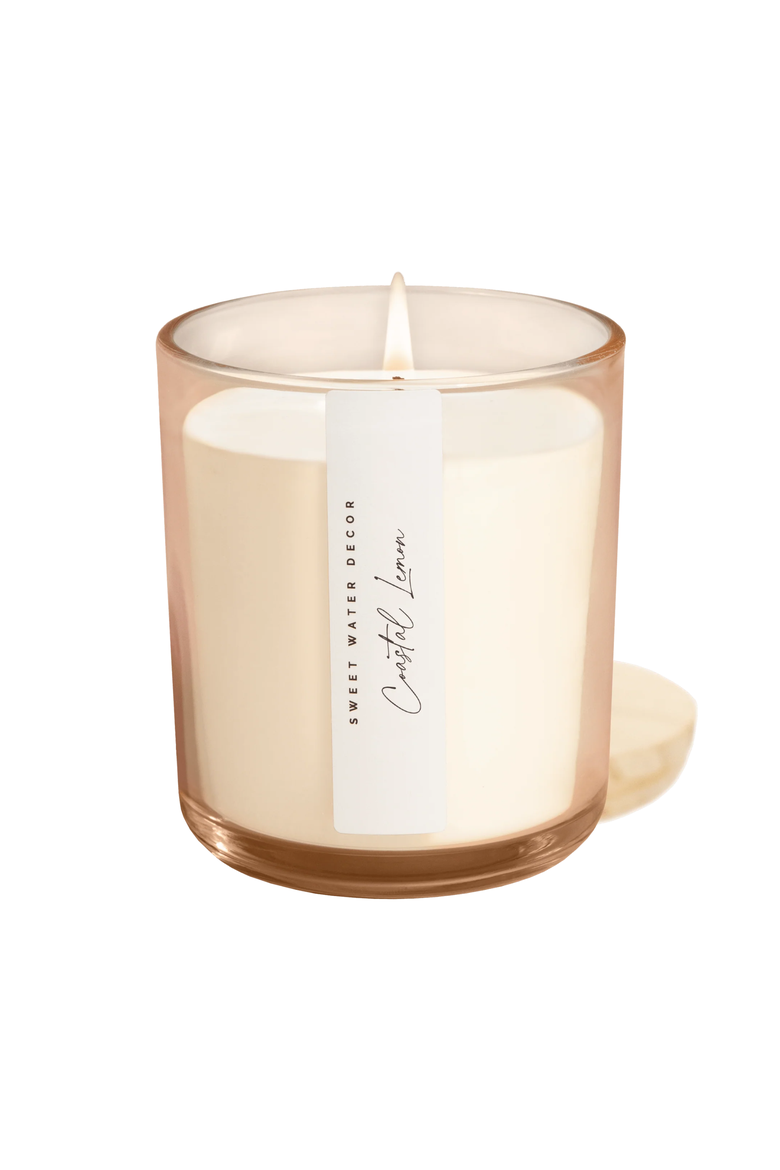 12oz Tinted Glass Jar Candle - Spa Scents, Main, color, Coastal Lemon