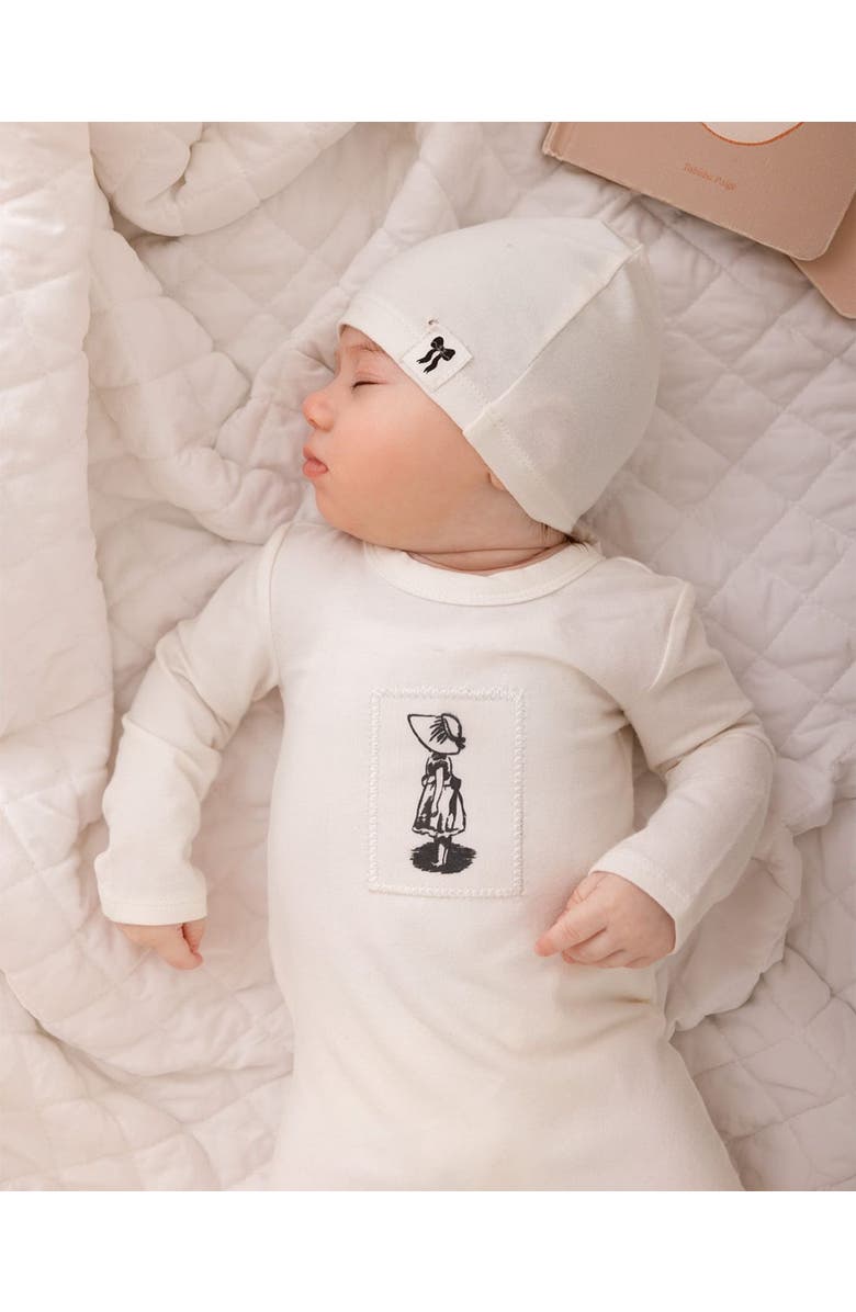 MiniMoi 2 Piece Baby Cotton Rich Footie Set, Alternate, color, Ivory Mist