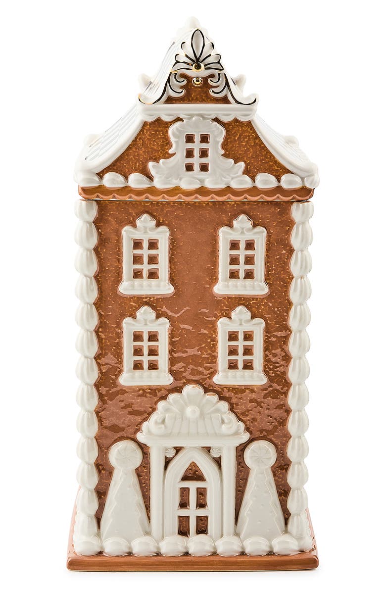 MACKENZIE CHILDS Gingerbread House Ceramic Cookie Jar, Alternate, color, Brown