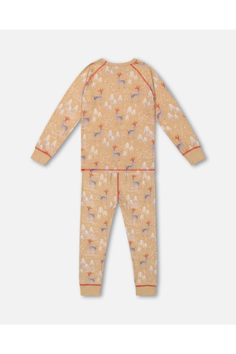 Kids Unisex Organic Cotton Kid Two Piece Family Christmas Pajama Set, Alternate, color, Printed Christmas Deer
