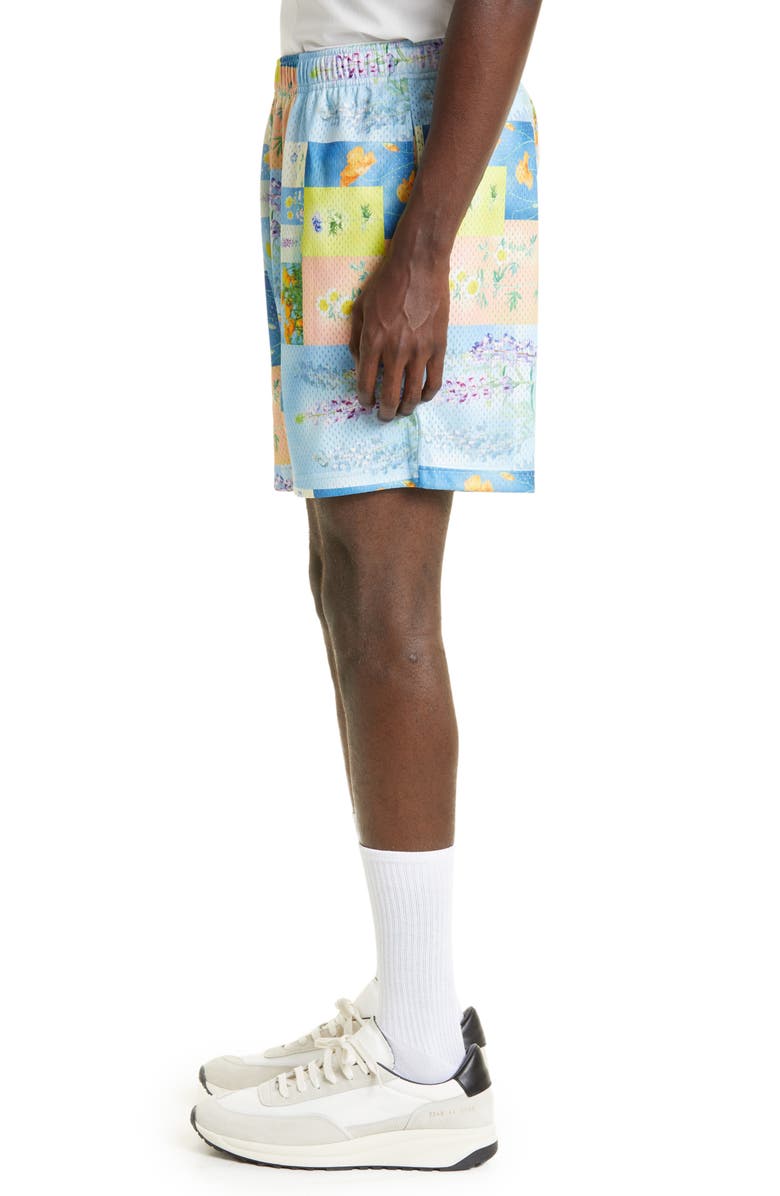 John Elliott Floral Mesh Practice Shorts, Alternate, color, 