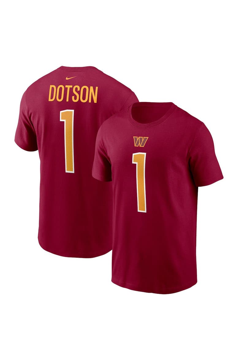Men's Nike Jahan Dotson Burgundy Washington Commanders Player Name & Number T-Shirt, Main, color, Burgundy