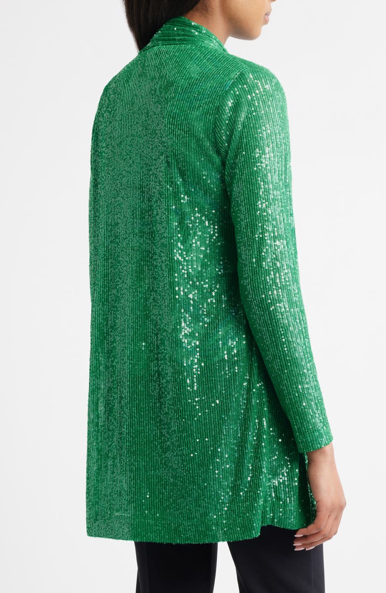 Anne Klein Sequin Draped Open Front Cardigan, Alternate, color, 