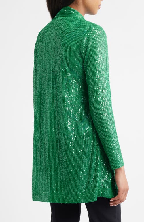 ANNE KLEIN ANNE KLEIN SEQUIN DRAPED OPEN FRONT CARDIGAN 