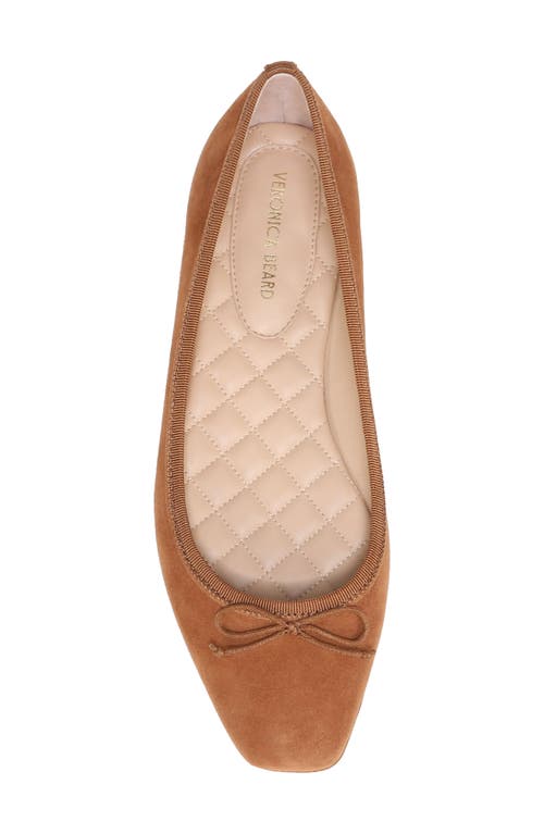Veronica Beard Beatrix Suede Bow Ballerina Flats In Hazelwood