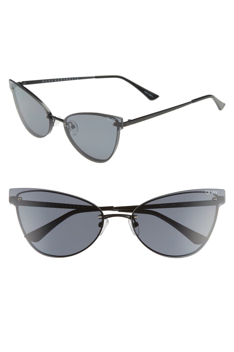 Australia Lady Luck 60mm Cat Eye Sunglasses, Main, color, BLACK/ SMOKE
