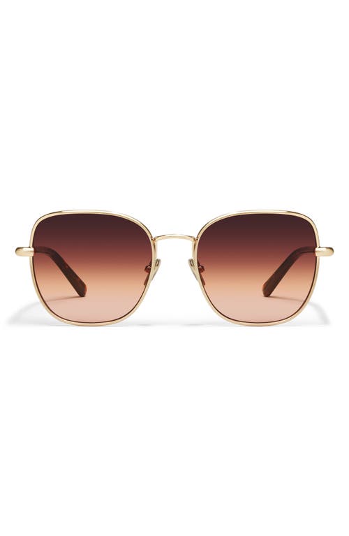 Quay Uptown 58mm Gradient Round Sunglasses In Gold