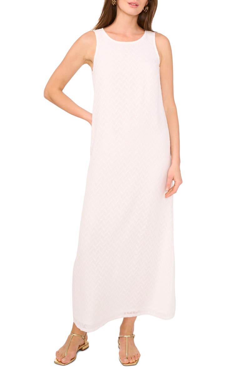 Vince Camuto Textured Sleeveless Maxi Dress, Main, color, New Ivory