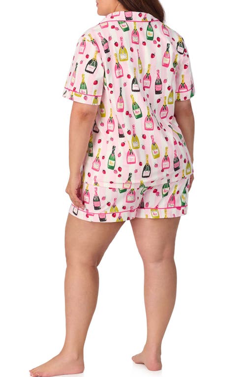 Bedhead Pajamas Printed Organic Cotton Jersey Shorty Pajama Set In Champagne Toast