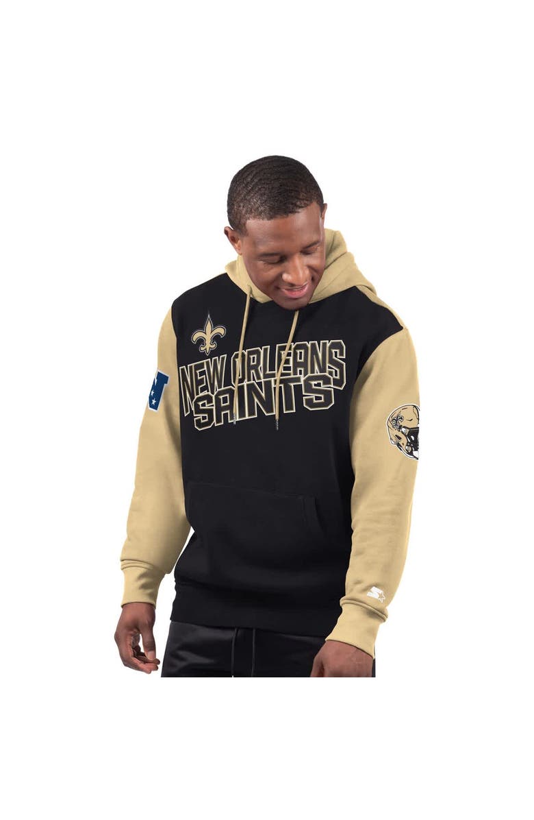 STARTER Men's Starter Black New Orleans Saints Extreme Pullover Hoodie, Alternate, color, Black
