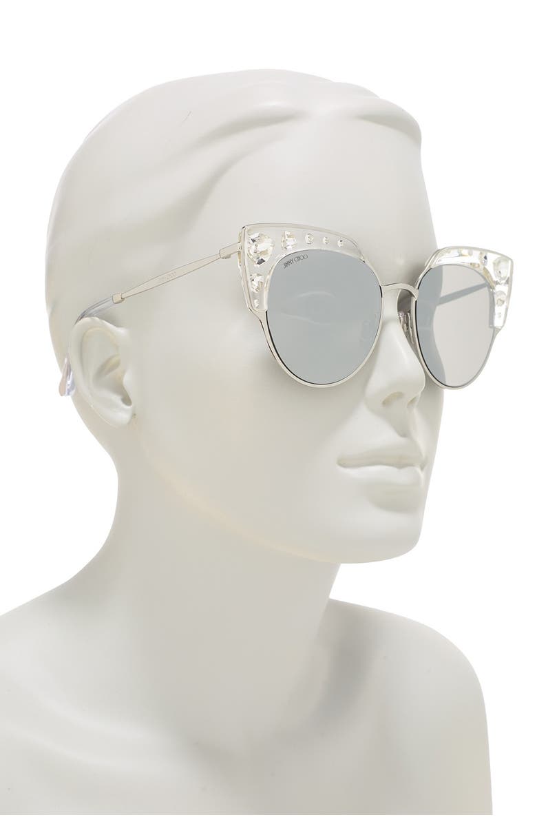 Jimmy Choo Audrey 54mm Embellished Cat Eye Sunglasses, Alternate, color,
