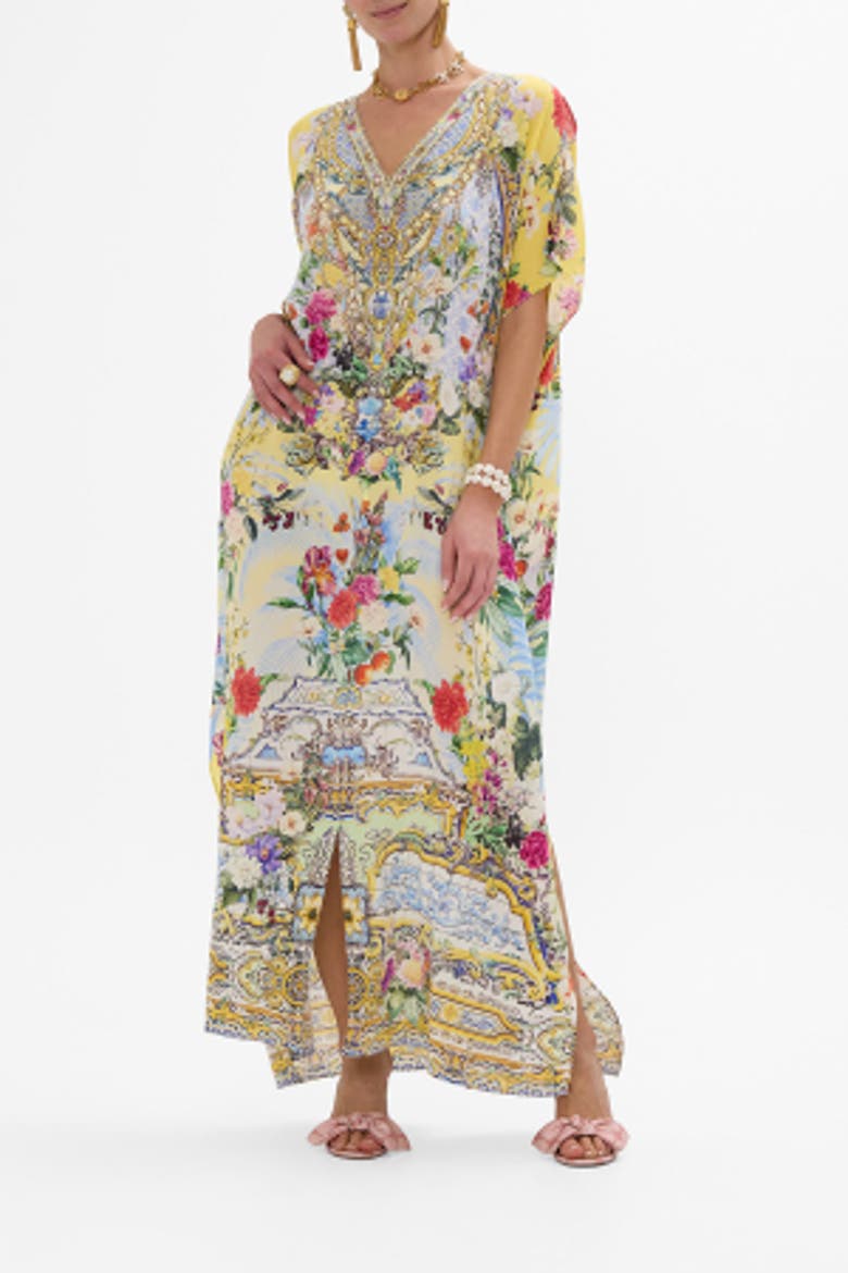Slim Fit Kaftan With Split Flor Fantastica, Alternate, color, Flor Fantastica