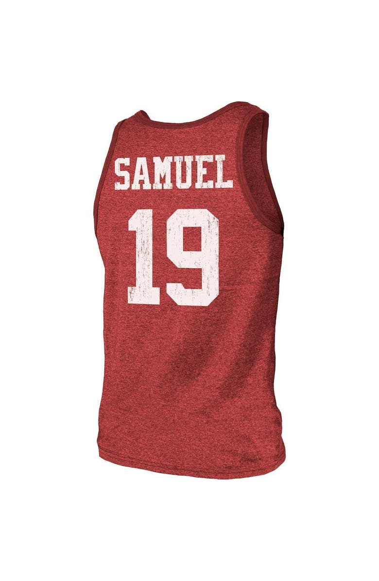 Majestic Threads Men's Majestic Threads Deebo Samuel Scarlet San Francisco 49ers Name & Number Tri-Blend Tank Top, Alternate, color, 