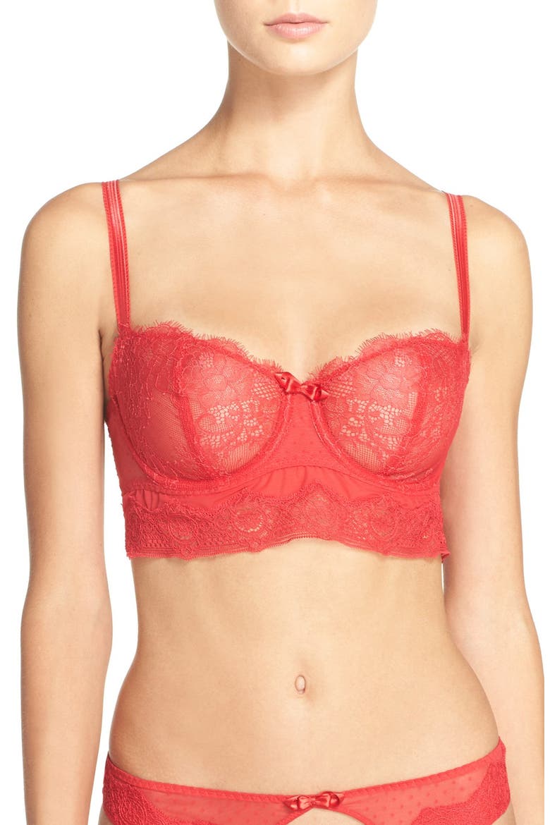 Blossom Underwire Bustier Bra, Main, color, POPPY RED