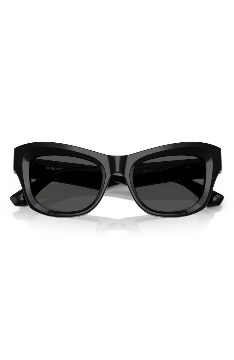 Burberry 51mm Cat Eye Sunglasses, Alternate, color, Black