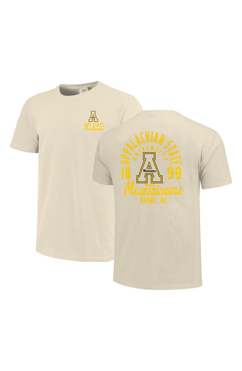 IMAGE ONE Men's Cream Appalachian State Mountaineers Comfort Colors Mascot Overlay T-Shirt, Alternate, color, Cream