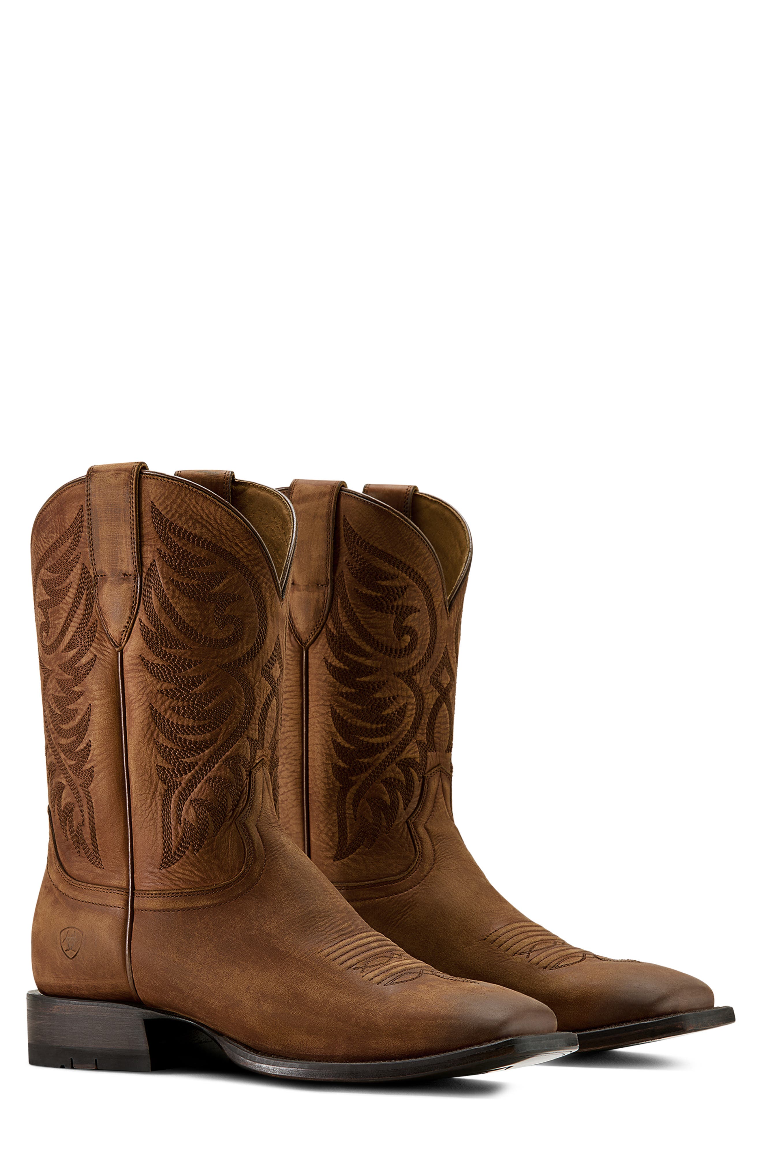 Ariat Wiley Wide Square Toe Cowboy Boot, Alternate, color, Renaissance Brown
