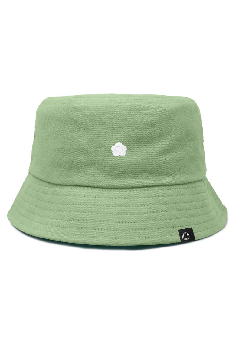 Womens Lil Flower Cotton Bucket Hat, Main, color, Turf Green