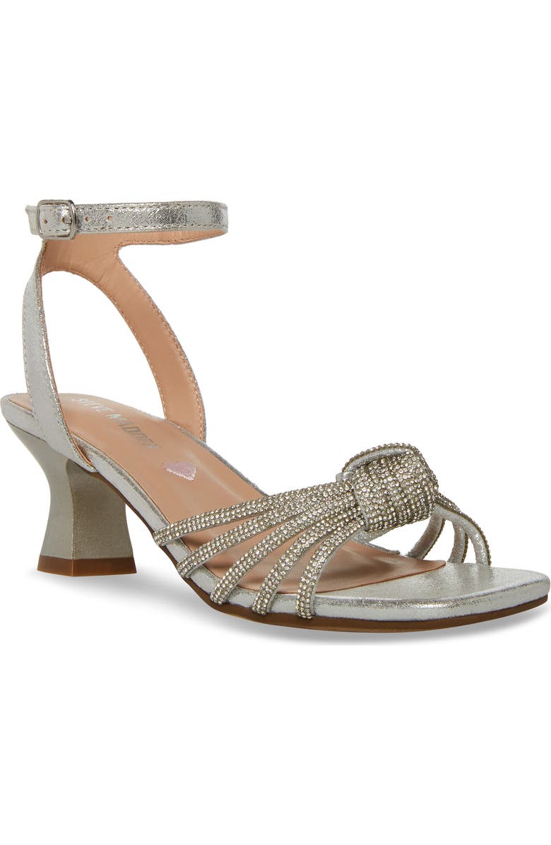 Steve Madden Kids' JLucia Rhinestone Strappy Sandal, Main, color, Silver