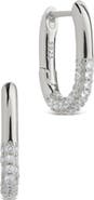 Sterling Forever Elke Shimmer Cubic Zirconia Huggie Hoop Earrings