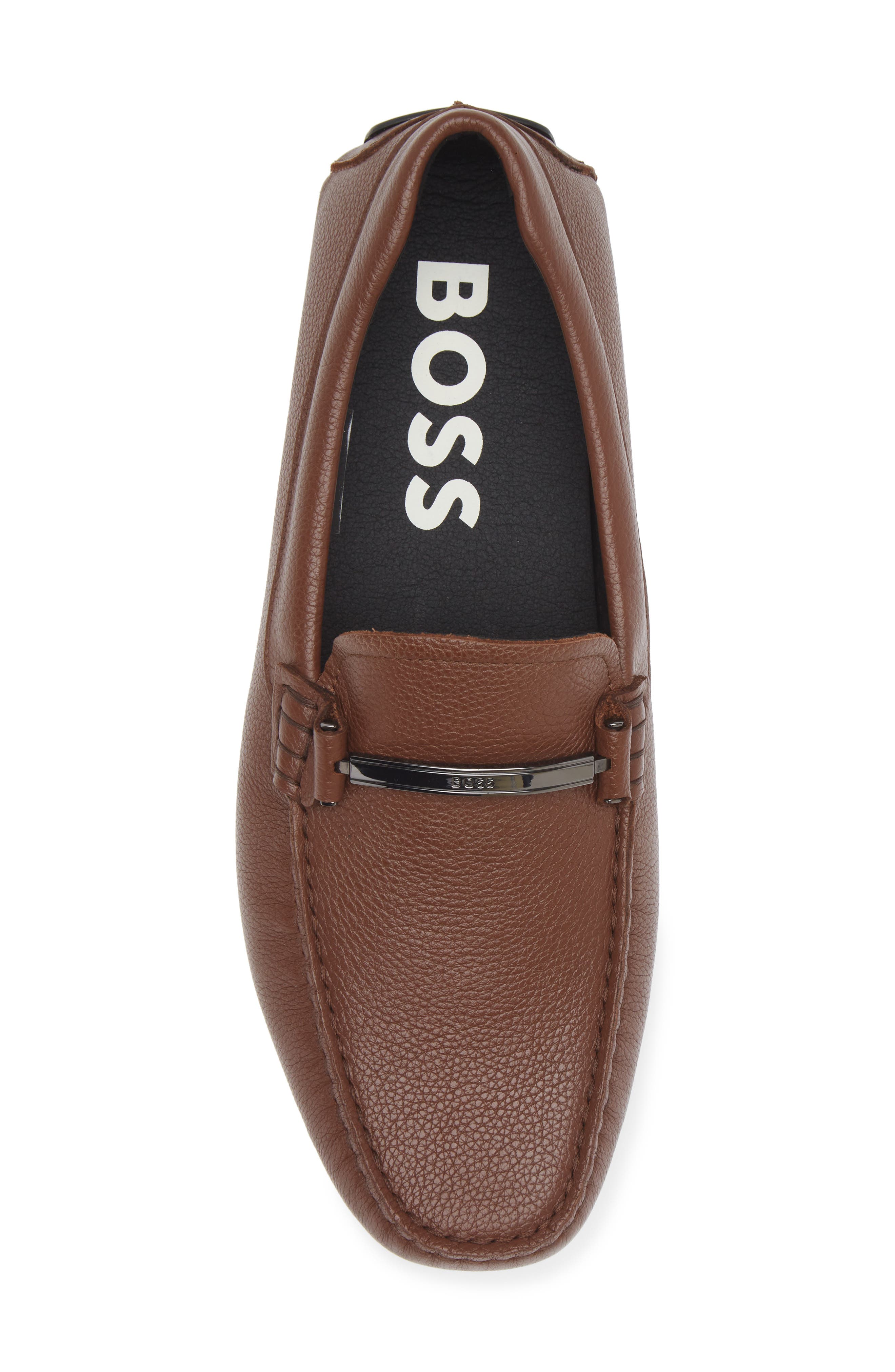 BOSS Noel Leather Loafer, Alternate, color, Medium Brown