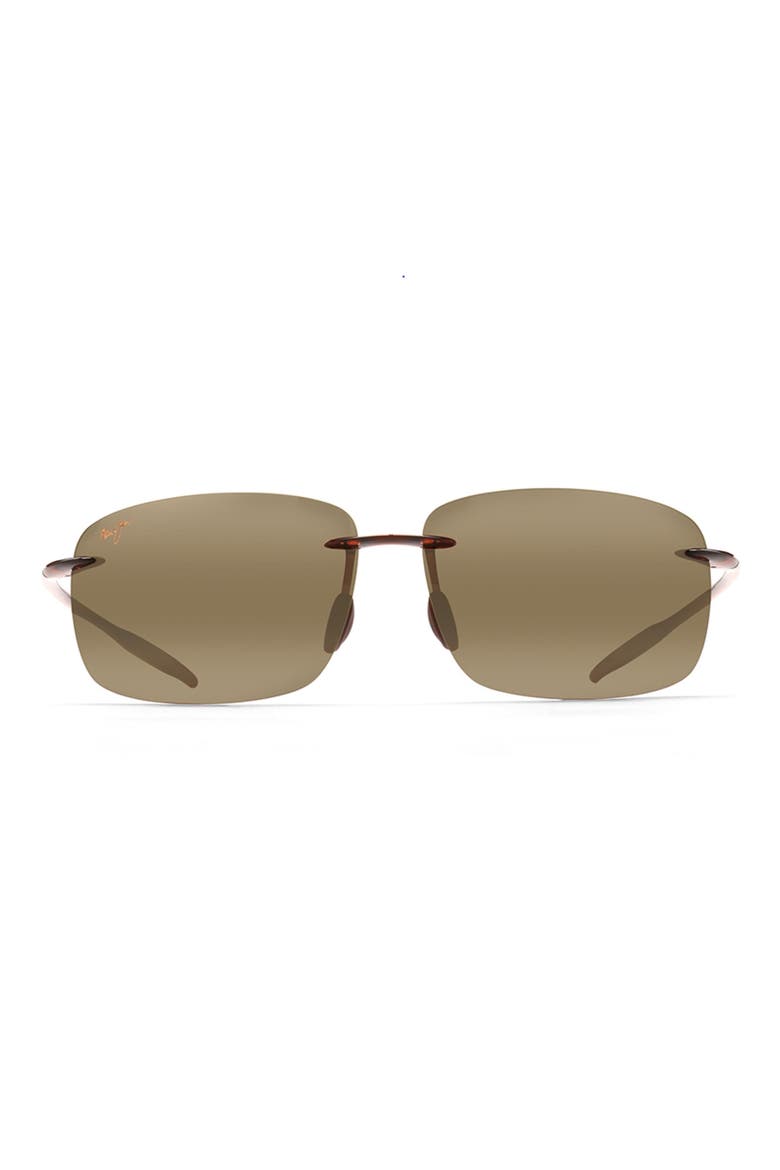 Breakwall 63mm Polarized Rectangular Sunglasses, Main, color, ROOT BEER