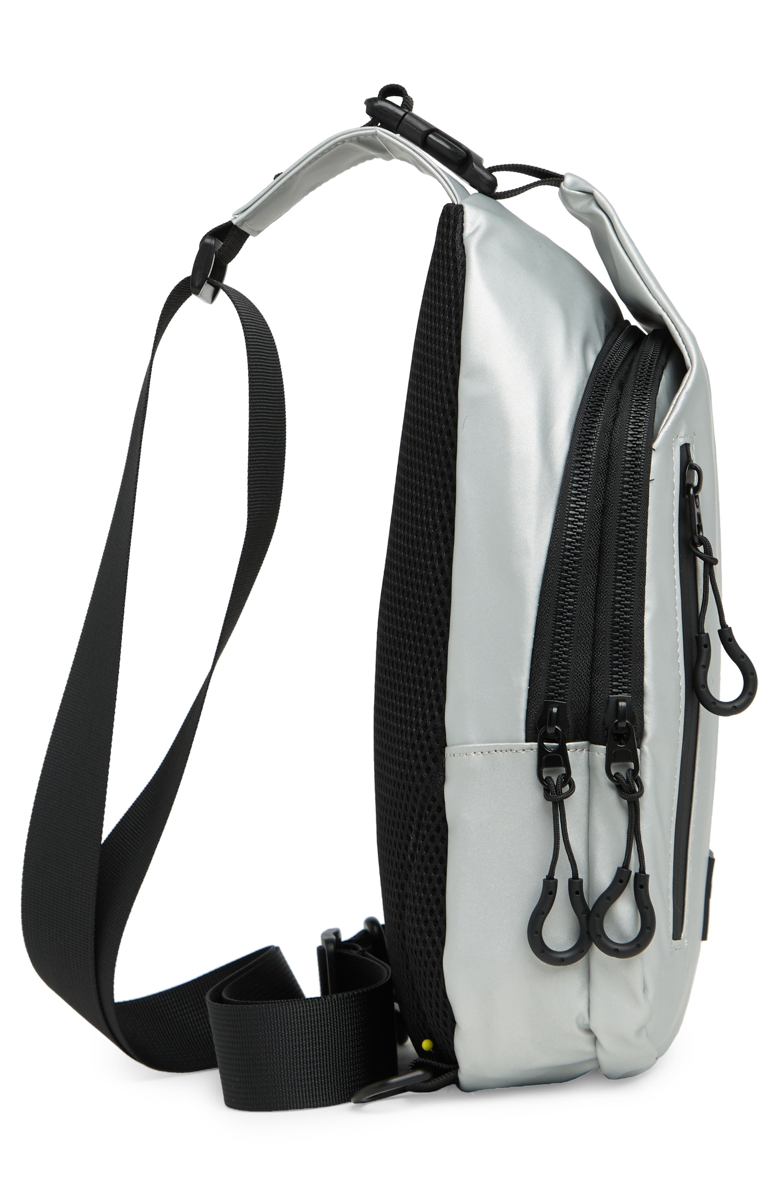 Nylon Sling Bag, Alternate, color, SILVER