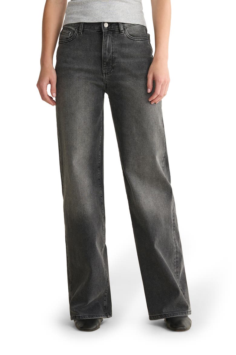 NCE High Waist Wide Leg Jeans, Main, color, OVERCAST