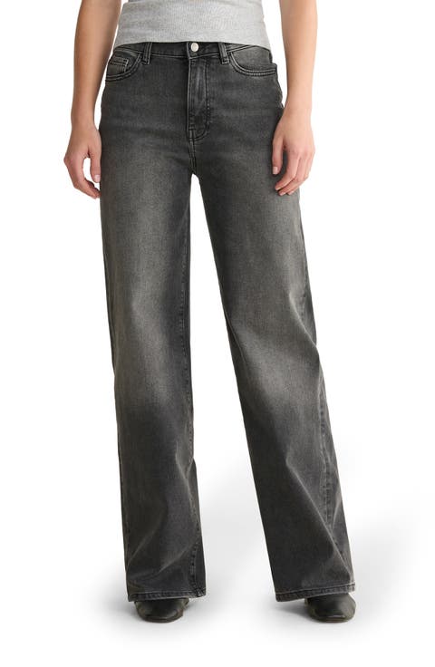 NCE High Waist Wide Leg Jeans (Overcast)