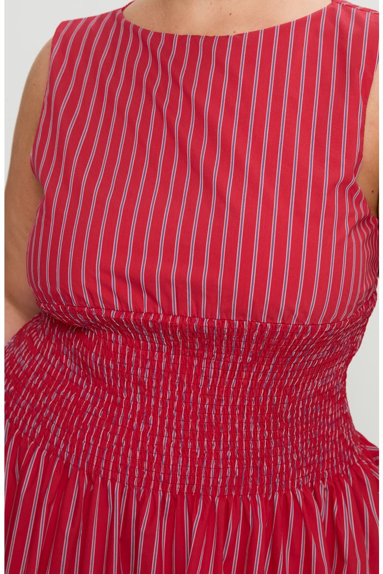 Lilienne Stripe Cotton Blend Poplin Maxi Dress, Alternate, color, RED STRIPE