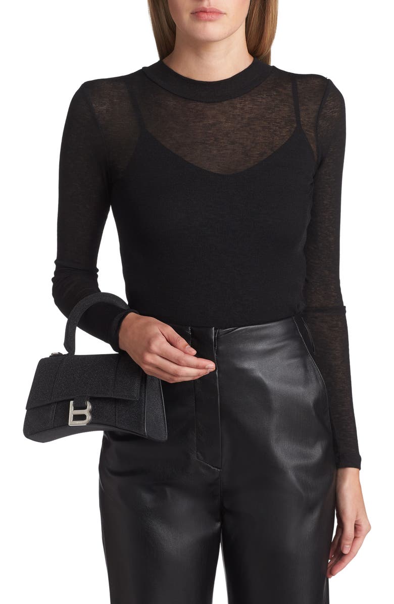 Balenciaga Extra Small Hourglass Sparkle Top Handle Bag, Alternate, color,