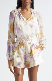 Zimmermann Luna Ruffle Billow Chiffon Top