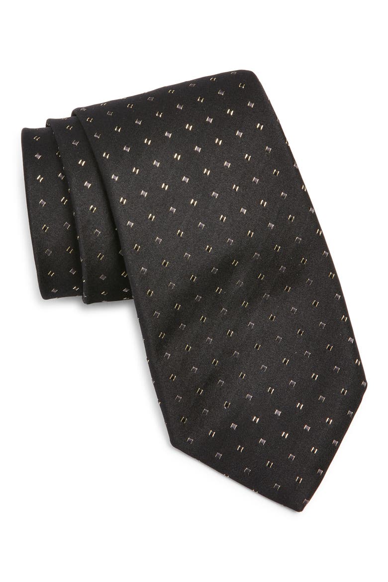 Silk & Gold Tie, Main, color, BLACK