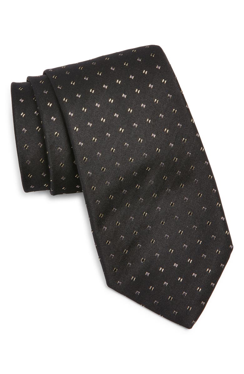 Canali Silk & Gold Tie, Main, color, Black