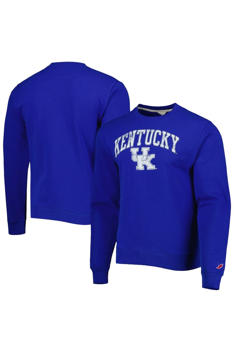 Men's League Collegiate Wear Royal Kentucky Wildcats 1965 Arch Essential Fleece Pullover Sweatshirt, Main, color, Royal
