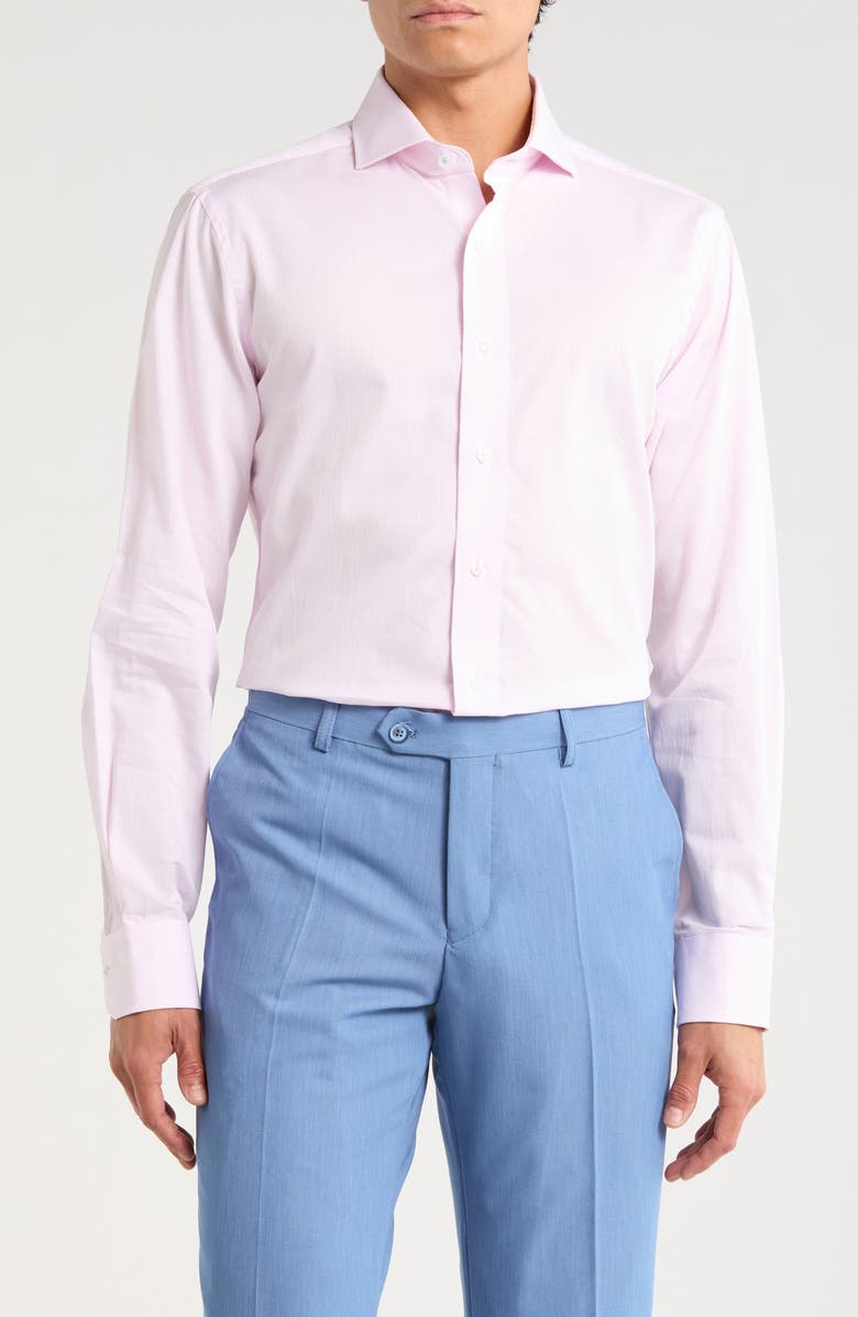 Lorenzo Uomo Solid Textured Slim Fit Dress Shirt, Main, color, Pink