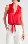 L'AGENCE Amos Tie-Front Sleeveless Blouse