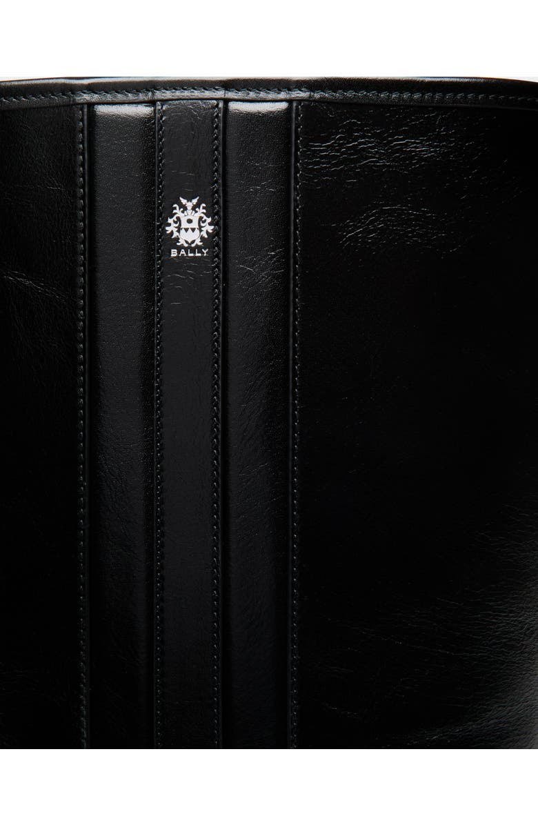 Bally Signature Bucket Bag in Buffalo Leather, Alternate, color, Black+Palladio