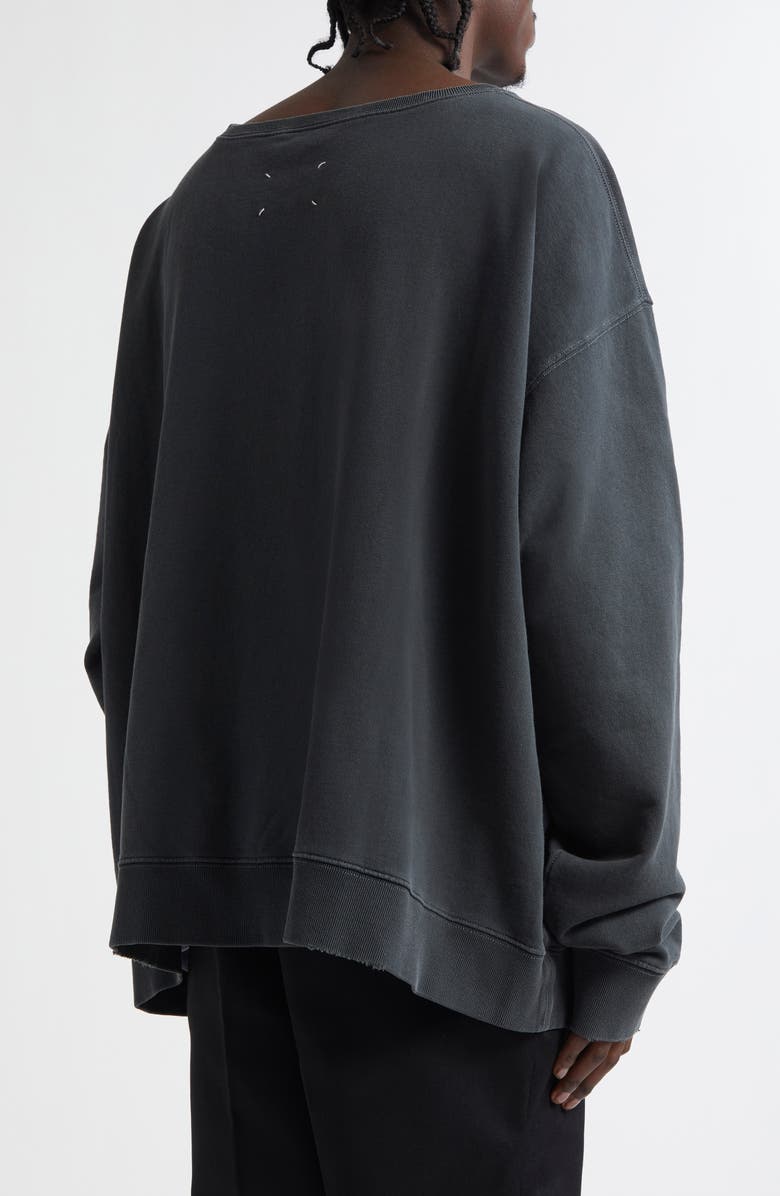 Maison Margiela Numeric Motif Cotton Jersey Graphic Sweatshirt, Alternate, color, Washed Black