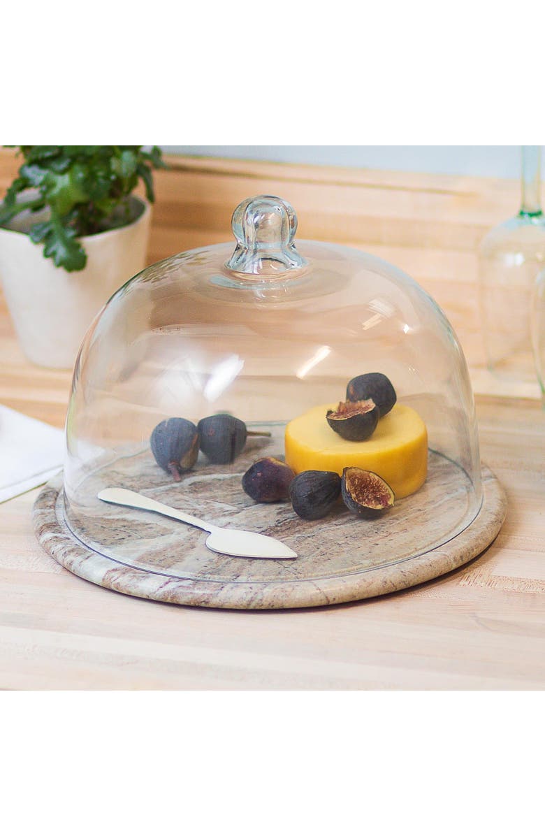 Be Home Waterfall Marble Glass Cloche, Alternate, color, Clear